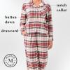 Martha Stewart Sleepwear | Women’s Flannel Pajamas | Classic 100% Cotton Sleepwear | Long Sleeve | Soft, Warm Loungewear(Red/Blue)
