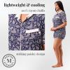 Martha Stewart Sleepwear for Women | 2-Piece Boxer Pajama Set | Lightweight Loungewear(Medieval Blue)