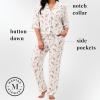 Martha Stewart Sleepwear for Women | Rayon 2-Piece Notch Collar Short Sleeve Button Down Pajama Set | Soft & Lightweight(Bright White)