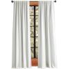Martha Stewart Spellbound Blackout Lining Rod Pocket/Back Tab Window Curtain Panel Pair, 95″, White(White)