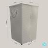 Martha Stewart Storage Collapsible Home Laundry Collection, Laundry Hamper with Wheels, Grey(Cottage Dot)