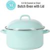 Martha Stewart Thayer 6.4-Quart Enamel On Steel Scratch Resistant Dutch Oven w/Lid – Martha Blue, Induction Safe(6.4-Quart Dutch Oven)