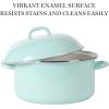 Martha Stewart Thayer 6.4-Quart Enamel On Steel Scratch Resistant Dutch Oven w/Lid – Martha Blue, Induction Safe(6.4-Quart Dutch Oven)