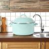 Martha Stewart Thayer 6.4-Quart Enamel On Steel Scratch Resistant Dutch Oven w/Lid – Martha Blue, Induction Safe(6.4-Quart Dutch Oven)