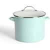 Martha Stewart Thayer 8-Quart Enamel On Steel Scratch Resistant Stock Pot w/Lid – Martha Blue(Martha Blue)