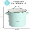 Martha Stewart Thayer 8-Quart Enamel On Steel Scratch Resistant Stock Pot w/Lid – Martha Blue(Martha Blue)