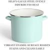 Martha Stewart Thayer 8-Quart Enamel On Steel Scratch Resistant Stock Pot w/Lid – Martha Blue(Martha Blue)