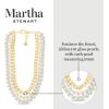 Martha Stewart Three Strand Pearl, Crystal and Chain Necklace In Gold, 18 Inches For Women