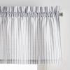 Martha Stewart Ticking Stripe 3-Piece Window Curtain Valance and Tiers Set, White Indigo(White Indigo)