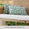 Martha Stewart Tulum Indoor Outdoor Decorative Lumbar Pillow 2-Pack Set, UV Fade Resistant, Water Repellent, Printed Modern Design, Navy Blue, 11″x18″(Green)