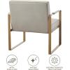 Martha Stewart Upholsterd Accent Chair Living Room Furniture-Modern Design Comfortable Foam Seat Cushion Bedroom Lounge, Sophisticated Finished, Sturdy Frame, 28.5″ W x 29″ D x 32.5″ H, Taupe/Gold(Taupe)