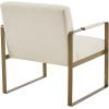 Martha Stewart Upholsterd Accent Chair Living Room Furniture-Modern Design Comfortable Foam Seat Cushion Bedroom Lounge, Sophisticated Finished, Sturdy Frame, 28.5″ W x 29″ D x 32.5″ H, Taupe/Gold(Cream)