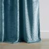 Martha Stewart Velvet Curtains Room Darkening Wave Embossed Rod Pocket/Back Tab Window Curtain Panel Pair, 95″, Olive Green(Blue)