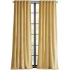 Martha Stewart Velvet Curtains Room Darkening Wave Embossed Rod Pocket/Back Tab Window Curtain Panel Pair, 95″, Olive Green(Gold)