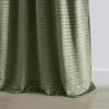 Martha Stewart Velvet Curtains Room Darkening Wave Embossed Rod Pocket/Back Tab Window Curtain Panel Pair, 95″, Olive Green(Olive)
