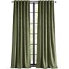 Martha Stewart Velvet Curtains Room Darkening Wave Embossed Rod Pocket/Back Tab Window Curtain Panel Pair, 95″, Olive Green(Olive)