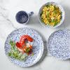 Martha Stewart Warham Splatter Handpainted Stoneware Dinnerware Set – Blue, Service for 4 (16pcs)
