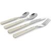 Martha Stewart Watercliffe 16 pc Flatware Silverware Set – Stainless Steel Utensils – Forks, Spoons, Knives – Service for 4 – Linen(Watercliffe (Linen))