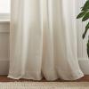 Martha Stewart Water’s Edge Tufted Rod Pocket/Back Tab Window Curtain Panel Pair, 84″, White