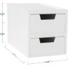 Martha Stewart Weston Stackable Wooden Storage Boxes with Pullout Drawers, Engineered Wood Storage Organizers, 3 Pack, White(White)