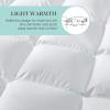 Martha Stewart White Down Feather Comforter Queen Size – 600 Fill Power 100% Cotton Down Duvet Insert, Made in USA, All Season Medium Warmth Comforter with Corner Loops – 90″ x 90″(White/Lightweight)