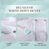 Martha Stewart White Down Feather Comforter Queen Size – 600 Fill Power 100% Cotton Down Duvet Insert, Made in USA, All Season Medium Warmth Comforter with Corner Loops – 90″ x 90″(White/All Season)