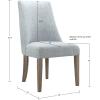 Martha Stewart Winfield Upholstered High Back Accent Dining Chairs Set of 2, Padded Seat, Solid Wood Legs, Chambray Jacquard Textured Fabric, Cottage, Farmhouse for Kitchen, Room, Light Grey(Winfield Light Blue)