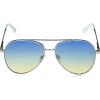 Martha Stewart Women Protective Metal Aviator Pilot Sunglasses(Silver and White)