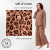 Martha Stewart Women’s Flannel Pajama Set | Classic 2-Piece 100% Cotton Sleepwear | Long Sleeve(Leopard)