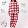 Martha Stewart Women’s Flannel Pajama Set | Classic 2-Piece 100% Cotton Sleepwear | Long Sleeve(Plaid)