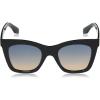 Martha Stewart Women’s Ms104 Classic Uv400 Protective Square Cat Eye Sunglasses-Timeless Gifts for Her, 50mm(Black)