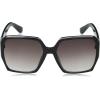 Martha Stewart Women’s Ms123 Modern Uv400 Protective Square Sunglasses-Timeless Gifts for Her, 58mm(Black)