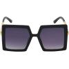 Martha Stewart Women’s Ms147 Oversized Vintage Uv400 Protective Square Sunglasses-Timeless Gifts for Her, 54mm(Black)