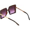 Martha Stewart Women’s Ms147 Oversized Vintage Uv400 Protective Square Sunglasses-Timeless Gifts for Her, 54mm(Brown)