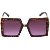 Martha Stewart Women’s Ms147 Oversized Vintage Uv400 Protective Square Sunglasses-Timeless Gifts for Her, 54mm(Brown)