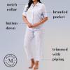 Martha Stewart Women’s Pajama Capri Set | Lightweight Sleepwear | 2-Pc Capri Pant and Notch Collar Short Sleeve Button Down(Dutch Canal)