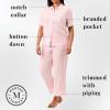 Martha Stewart Women’s Pajama Capri Set | Lightweight Sleepwear | 2-Pc Capri Pant and Notch Collar Short Sleeve Button Down(Parfait Pink)