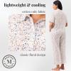 Martha Stewart Women’s Poplin Pajama Set | 2 pc Notch Collar Short Sleeve Top & Pants | Soft Cotton Breathable Sleepwear(Bright White)