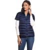Martha Stewart Womens Puffy Down Vest, Lightweight Casual Short Sleeve Vest Jacket, Quilted Outerwear with Pockets(Navy)