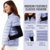 Martha Stewart Women’s Quilted Down Puffer Vest, Lightweight Short Sleeve Packable Jacket with Pockets, Warm Winter Outerwear(Bellflower)