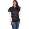Martha Stewart Women’s Quilted Down Puffer Vest, Lightweight Short Sleeve Packable Jacket with Pockets, Warm Winter Outerwear(Black)