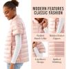 Martha Stewart Women’s Quilted Down Puffer Vest, Lightweight Short Sleeve Packable Jacket with Pockets, Warm Winter Outerwear(Cotton Pink)