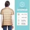Martha Stewart Women’s Quilted Down Puffer Vest, Lightweight Short Sleeve Packable Jacket with Pockets, Warm Winter Outerwear(Khaki)