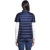 Martha Stewart Women’s Quilted Down Puffer Vest, Lightweight Short Sleeve Packable Jacket with Pockets, Warm Winter Outerwear(Navy)