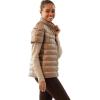 Martha Stewart Women’s Quilted Down Puffer Vest, Lightweight Short Sleeve Packable Jacket with Pockets, Warm Winter Outerwear(Pale Gold)