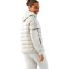 Martha Stewart Women’s Quilted Down Puffer Vest, Lightweight Short Sleeve Packable Jacket with Pockets, Warm Winter Outerwear(Silver)