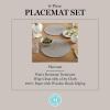 Martha Stewart Woven Water Resistant Lindos Placemat Set 6-Pack, 15″ Round, Beige(Gray)