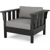 Martha Stewart by POLYWOOD® Acadia 4-Piece Deep Seating Set with Loveseat in Teak/Dune Burlap(Black / Grey Mist)