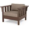 Martha Stewart by POLYWOOD® Acadia 4-Piece Deep Seating Set with Loveseat in Teak/Dune Burlap(Mahogany / Spiced Burlap)