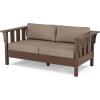 Martha Stewart by POLYWOOD® Acadia 4-Piece Deep Seating Set with Loveseat in Teak/Dune Burlap(Mahogany / Spiced Burlap)